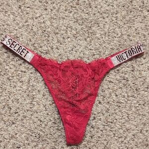 Victoria's Secret Red Lace Thong